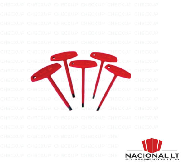 Conjunto De Chave Hexagonal Tipo T Isolado 1000V VDE